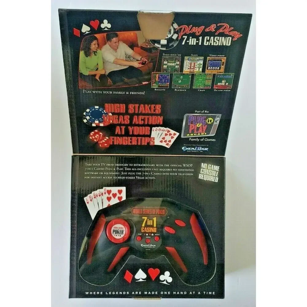 World Series of Poker Plug and Play 7-in-1 Casino by Excalibur New Package SH5